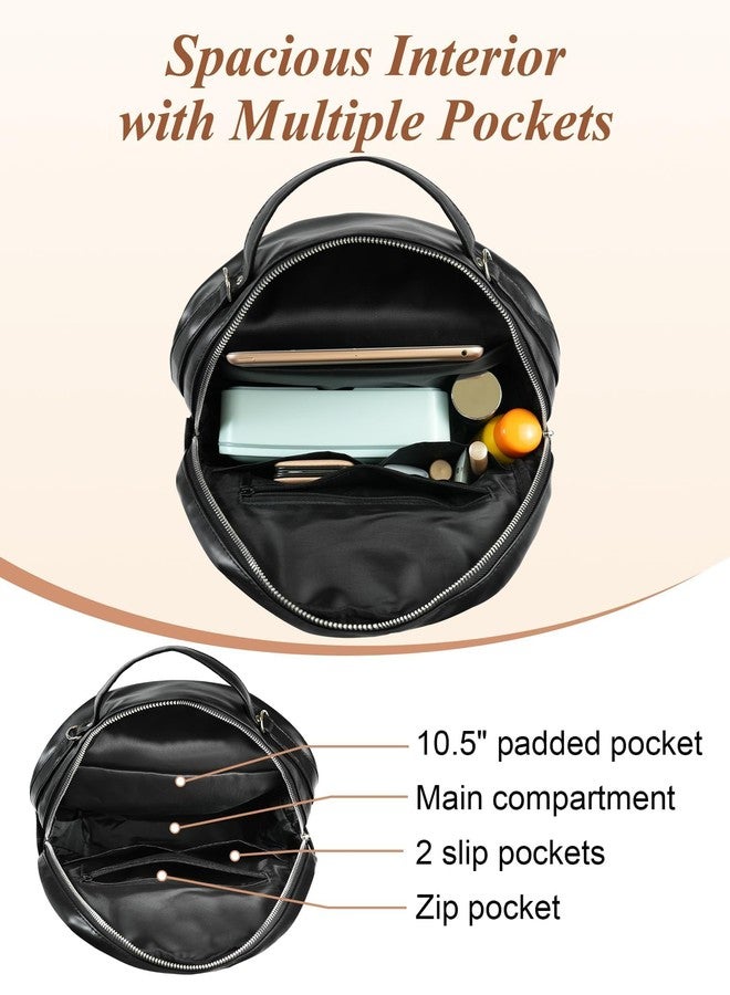 Fmeida Mini Backpack for Women Designer Vegan Leather Small Backpacks Purse Convertible Shoulder Bag Fashion Ladies Daypack w Tassel, Black - Image 3
