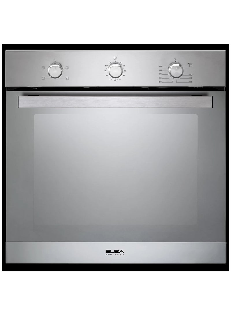 Built In Gas Oven With Fan and Grill Capacity 62 L-60 CM With 8 Functions-Mirror Double Glass-Stainless Steel Body-AL6XLXFG
