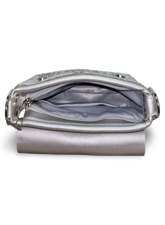 GLOSSY Women/Girl's Beaded Evening Clutch | Formal Dressy Evening Clutches Handbags for Wedding Cocktail Prom Elegance Charm - Image 4