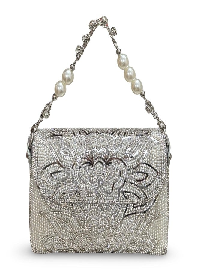 GLOSSY Women/Girl's Beaded Evening Clutch | Formal Dressy Evening Clutches Handbags for Wedding Cocktail Prom Elegance Charm - Image 3