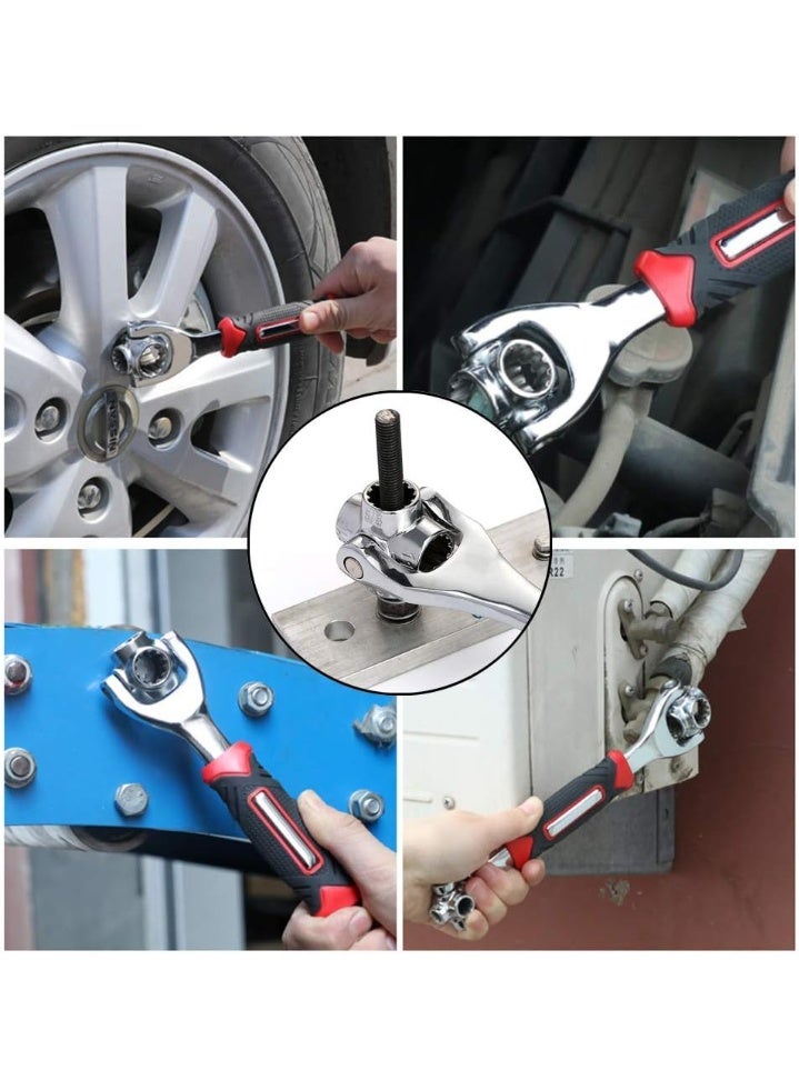 Universal Socket Wrench 48 in 1 Multifunction Tool – Adjustable Rotatable Spanner for Bikes, Cars, and Home Use – Heavy Duty Professional Tool for Men (1 PCS) - Image 4