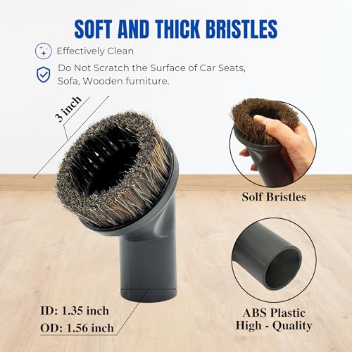 VACEXT 1-3/8 Vacuum Attachments for Shark & Miele, Horsehair Dusting Brush, Crevice Tool, Upholstery Attachment, Fit Shark Rotator NV360 NV350 NV500 NV501 HV300 HV301 HV322 HV371 HV372 & Miele C1 C2 C3 - Image 4