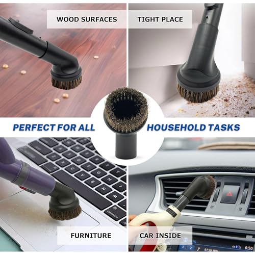 VACEXT 1-3/8 Vacuum Attachments for Shark & Miele, Horsehair Dusting Brush, Crevice Tool, Upholstery Attachment, Fit Shark Rotator NV360 NV350 NV500 NV501 HV300 HV301 HV322 HV371 HV372 & Miele C1 C2 C3 - Image 5