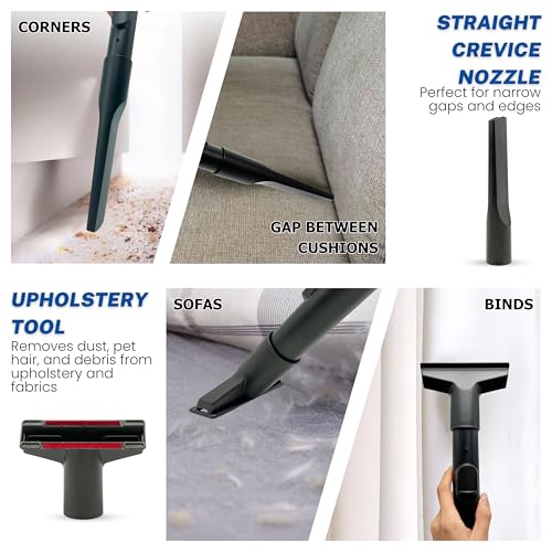 VACEXT 1-3/8 Vacuum Attachments for Shark & Miele, Horsehair Dusting Brush, Crevice Tool, Upholstery Attachment, Fit Shark Rotator NV360 NV350 NV500 NV501 HV300 HV301 HV322 HV371 HV372 & Miele C1 C2 C3 - Image 3