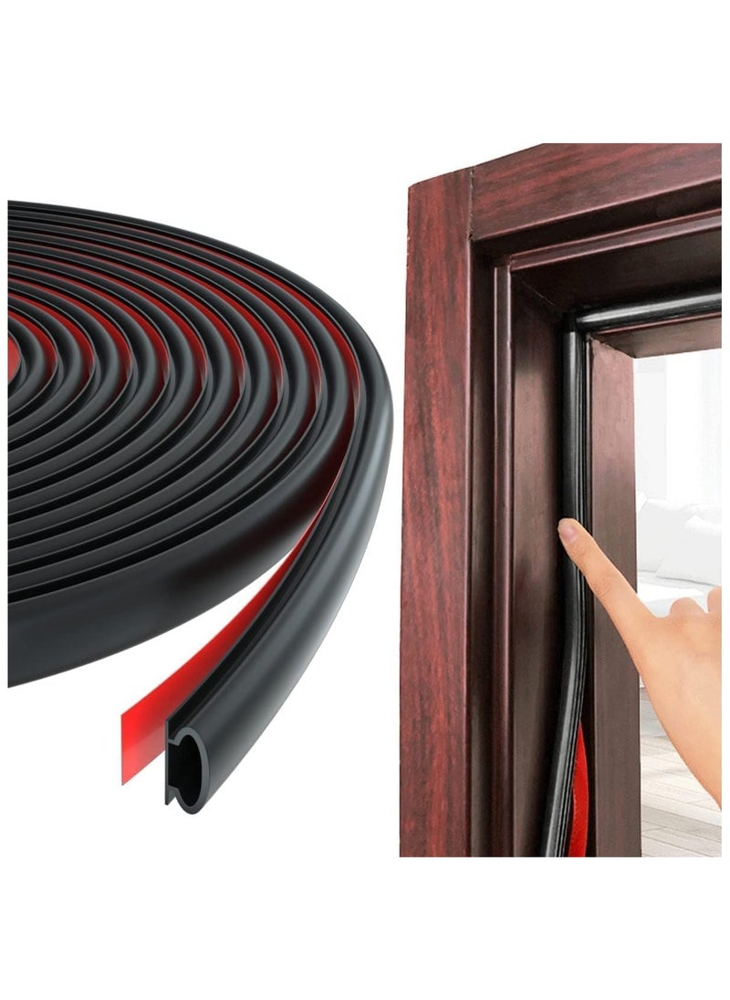 SYKON - Door Weather Stripping Door Seal Strip, self-adhesive Rubber Door Insulation Weather Strip For Window And Door Soundproofing D Shape,weather stripping For Door Frame Gap Blocker - Image 1