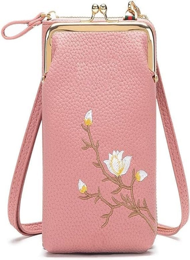 حقيبة هاتف صغيرة أنيقة من الجلد الصناعي من كليكيفاي، حقيبة كتف صغيرة للبنات والسيدات، مزودة بحامل للهاتف المحمول، وجيب لحفظ الهاتف، وحقيبة يد صغيرة. - Image 1