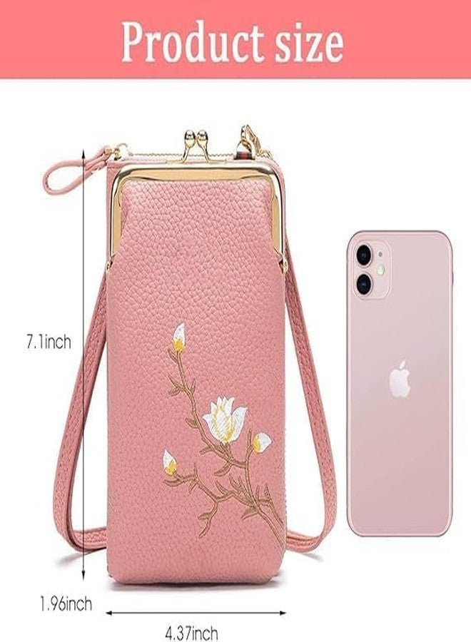 حقيبة هاتف صغيرة أنيقة من الجلد الصناعي من كليكيفاي، حقيبة كتف صغيرة للبنات والسيدات، مزودة بحامل للهاتف المحمول، وجيب لحفظ الهاتف، وحقيبة يد صغيرة. - Image 2