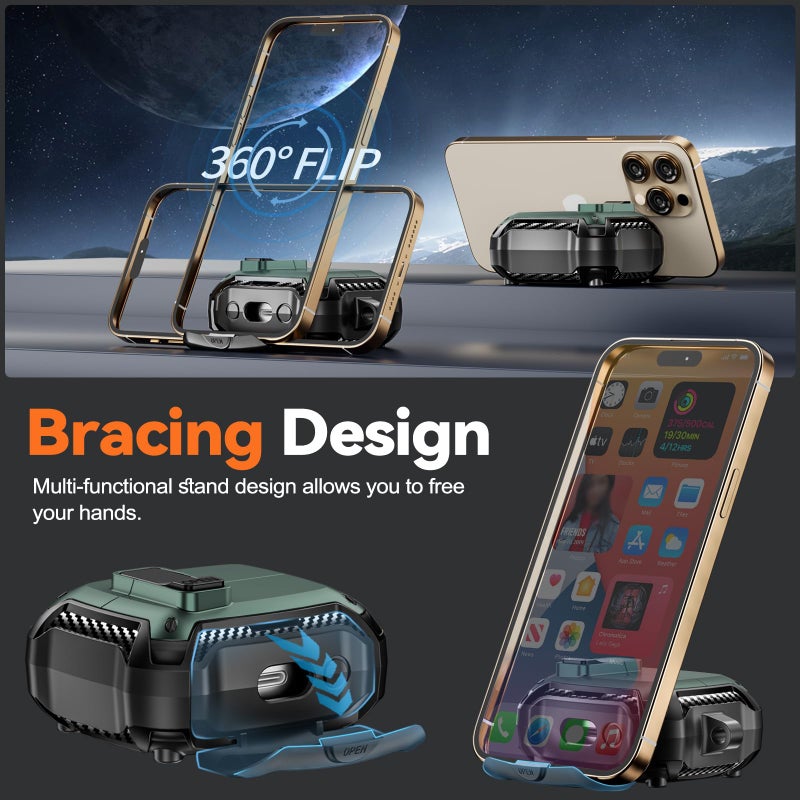 Polislime Compatible with Samsung Galaxy Buds3 FE (2025) / Buds3 Pro (2024) / Buds 3 Case (2024) with Phone Stand, Compatible with MagSafe, with Secure Lock Clip Design & Cleaning kit - Image 3