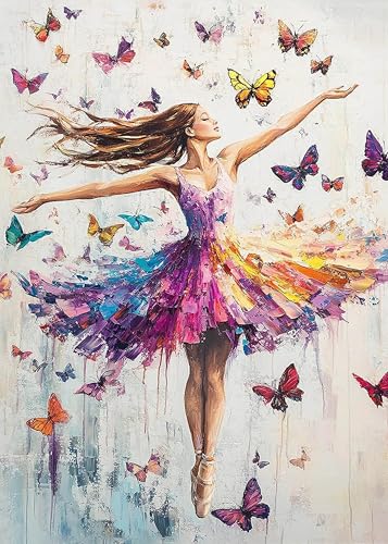 Legrace Dancing Girl Diamond Art Painting Kits for Adults Full Drill Diamond Dots Paintings for Beginners Round 5D Paint with Diamonds Pictures Gem Art Painting Kits DIY Adult Crafts Kits 12x16inch - Image 1