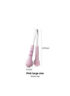 Cat's Claw Snack Clip No Dirty Hand Food Clip Children's Supplementary Food Clip Potato Chip Clip Household Salah Clip Ice Clip Barbecue Clip-Colour:Pink Large
