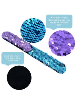 SYOSI Glitter Slap Bracelet Kids Sequin Bracelet Mermaid Bracelet Flip Wristband Bracelet Kids Supplies Magic Charm Reversible Sequin Birthday Party Favors Supplies Gifts for Kids  - Image 4