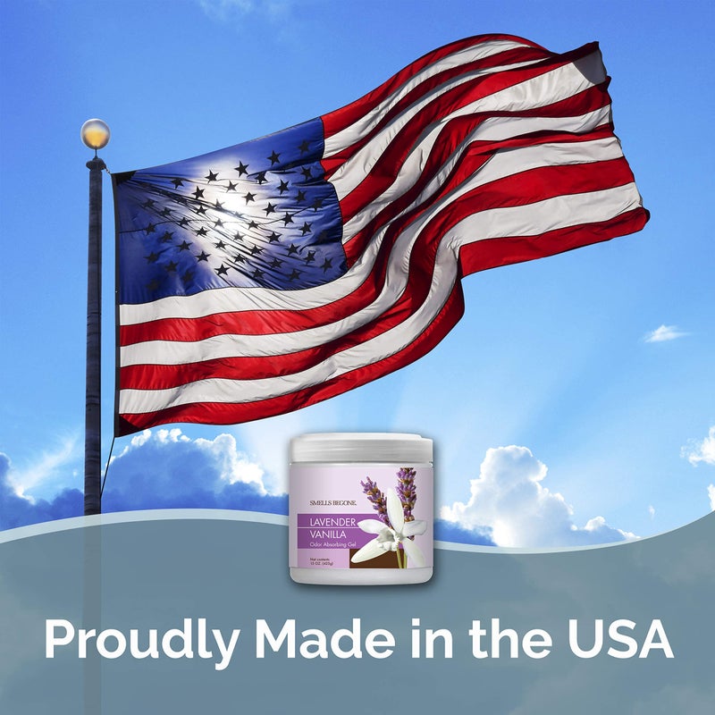 SMELLS BEGONE Air Freshener Odor Absorber Gel - Absorbs Odor from Bathrooms, Cars, Pet Areas, Boats and RVs - Made with Essential Oils - Lavender Vanilla Scent - 15 Ounce - Image 5