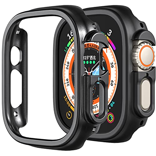 Yrzper Compatible with Apple Watch Ultra 321 49mm Hard PC Case Cover Impact Resistant Shockproof AllAround Edge Protective Bumper Cover Black - Image 1