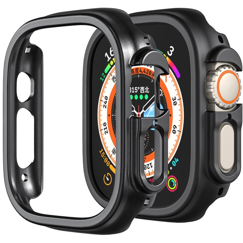 Yrzper Compatible with Apple Watch Ultra 321 49mm Hard PC Case Cover Impact Resistant Shockproof AllAround Edge Protective Bumper Cover Black - Image 2