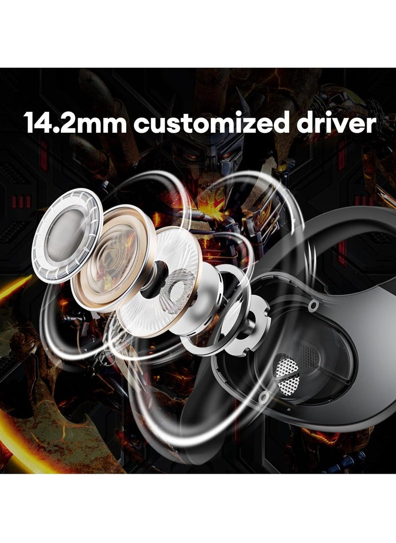 KASTWAVE transformers open ear headphones wireless bluetooth 5 4 ear true wireless bluetooth headphones with microphone open ear earbuds ipx5 waterproof noise cancelling sport with mic and earhooks - Image 2