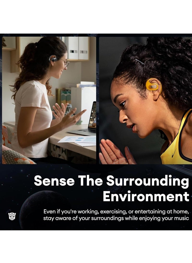 KASTWAVE transformers open ear headphones wireless bluetooth 5 4 ear true wireless bluetooth headphones with microphone open ear earbuds ipx5 waterproof noise cancelling sport with mic and earhooks - Image 5