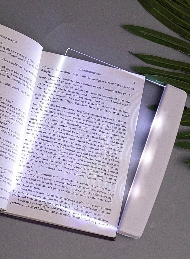 مصباح كتاب LED مسطح للقراءة، لوحة إضاءة للصفحة الكاملة، لاسلكي، أبيض - Image 1