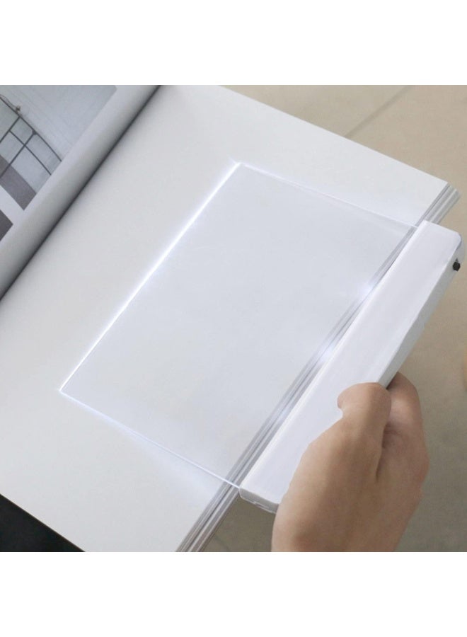 مصباح كتاب LED مسطح للقراءة، لوحة إضاءة للصفحة الكاملة، لاسلكي، أبيض - Image 5