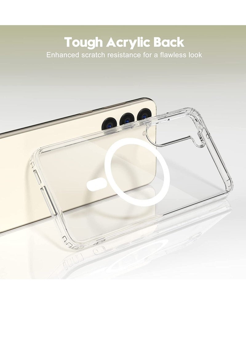 Raxoom Cover Compatible with Samsung Galaxy S23 Plus Clear Case, Magnetic [Support Magsafe Charger] Cute Case for Men & Women,Shockproof Hard Back - Image 1