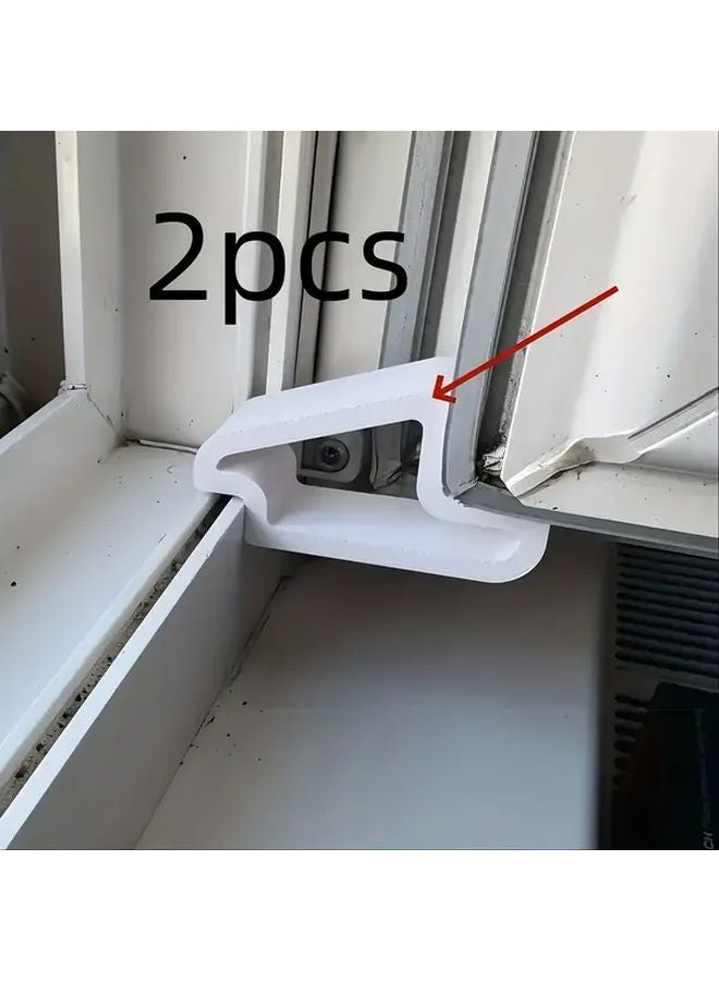 2pcs White Heavy Duty Window Stoppers Anti Swing Locks No Tools Installation - Image 2