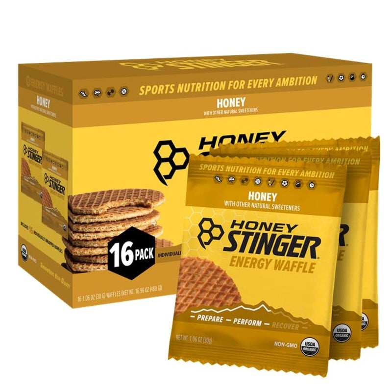 Honey Stinger Organic Honey Waffle, Energy Stroopwafel for Exercise, Endurance and Performance, Sports Nutrition for Home & Gym, Pre and Post Workout, Box of 16 Waffles, 16.96 Ounce (Pack of 16) - Image 1