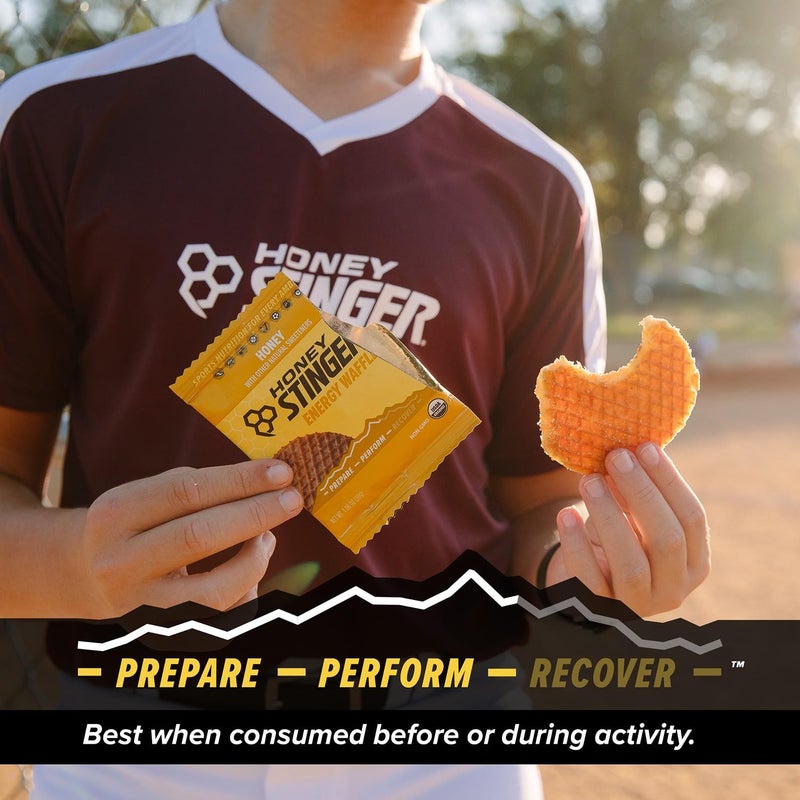 Honey Stinger Organic Honey Waffle, Energy Stroopwafel for Exercise, Endurance and Performance, Sports Nutrition for Home & Gym, Pre and Post Workout, Box of 16 Waffles, 16.96 Ounce (Pack of 16) - Image 5
