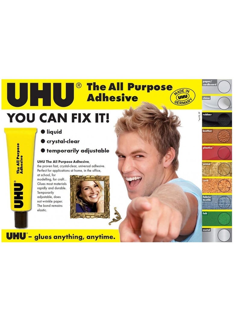 UHU - All Purpose Adhesive, 20 ml Yellow/Black - Image 1