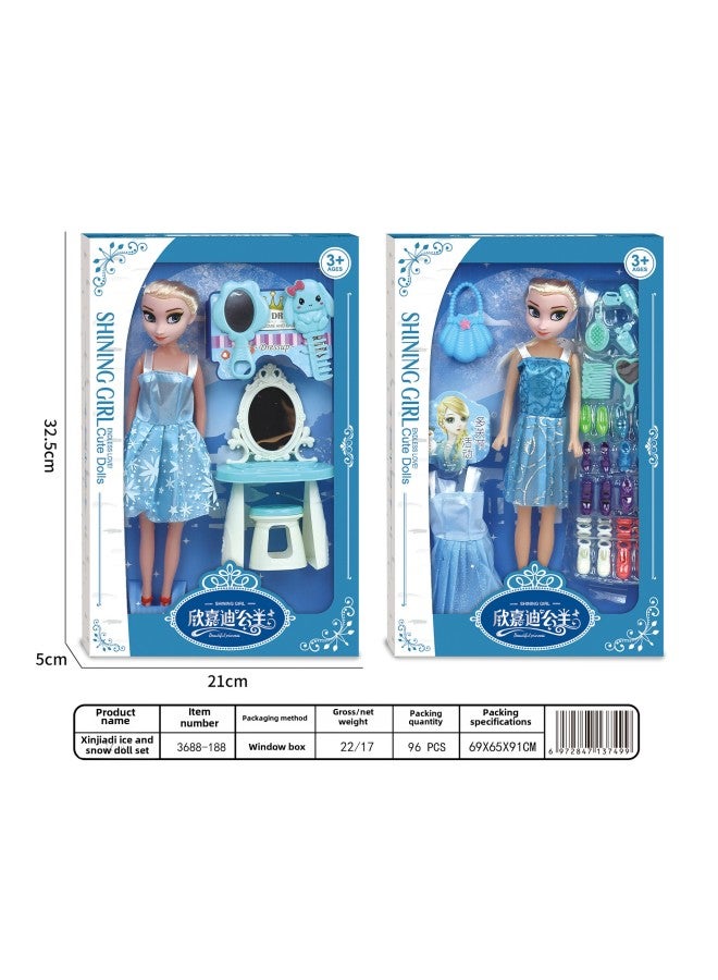 Play House Bobby Doll Girl Faux Princess Set Toy Gift Box Girl Institutional Gift-Color:188 Xin Jiadi Suit color Random】 - Image 1