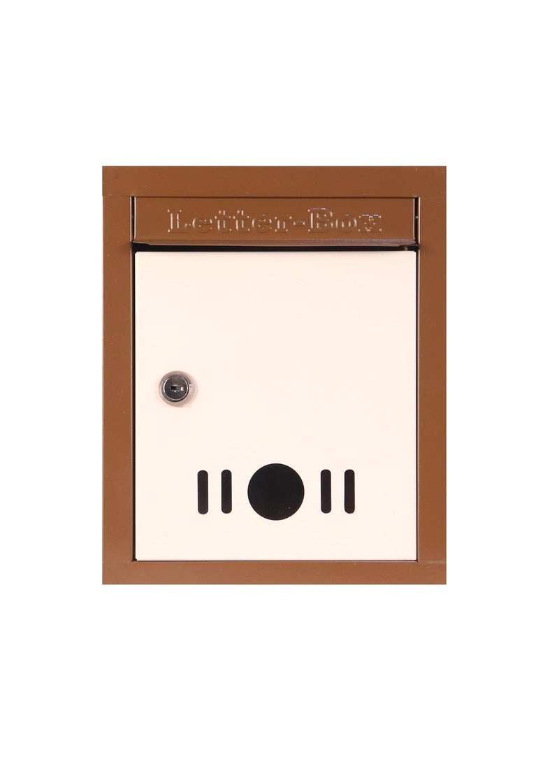 Hustle Grind Hustle Grind Mail BoxLetter Box for Home and Office Brown Gate and Wall Mount with Key Lock Big Size  - Image 1