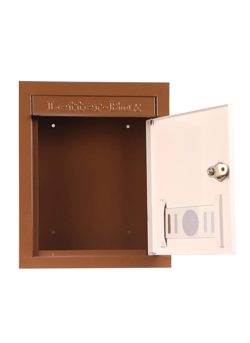 Hustle Grind Hustle Grind Mail BoxLetter Box for Home and Office Brown Gate and Wall Mount with Key Lock Big Size  - Image 5