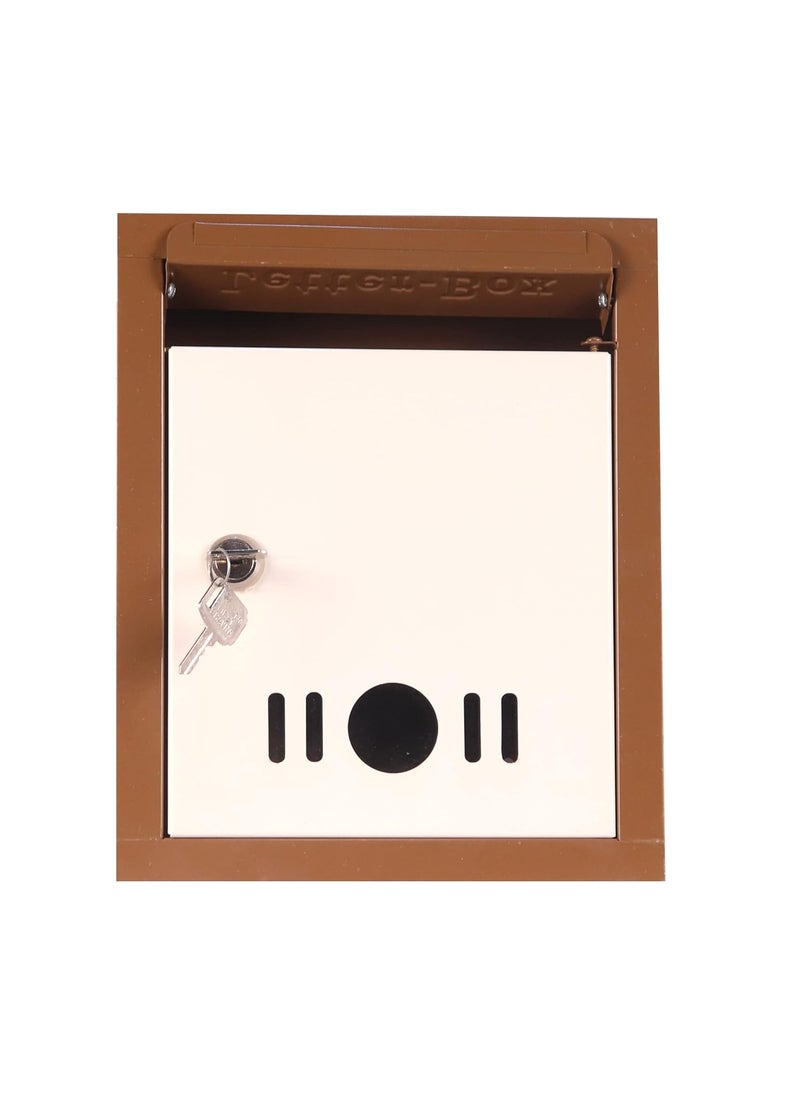 Hustle Grind Hustle Grind Mail BoxLetter Box for Home and Office Brown Gate and Wall Mount with Key Lock Big Size  - Image 4