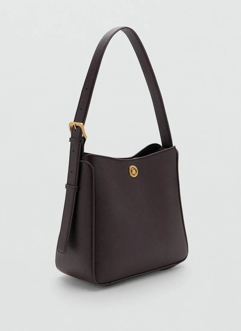 MANGO Medium bucket bag with metal detail