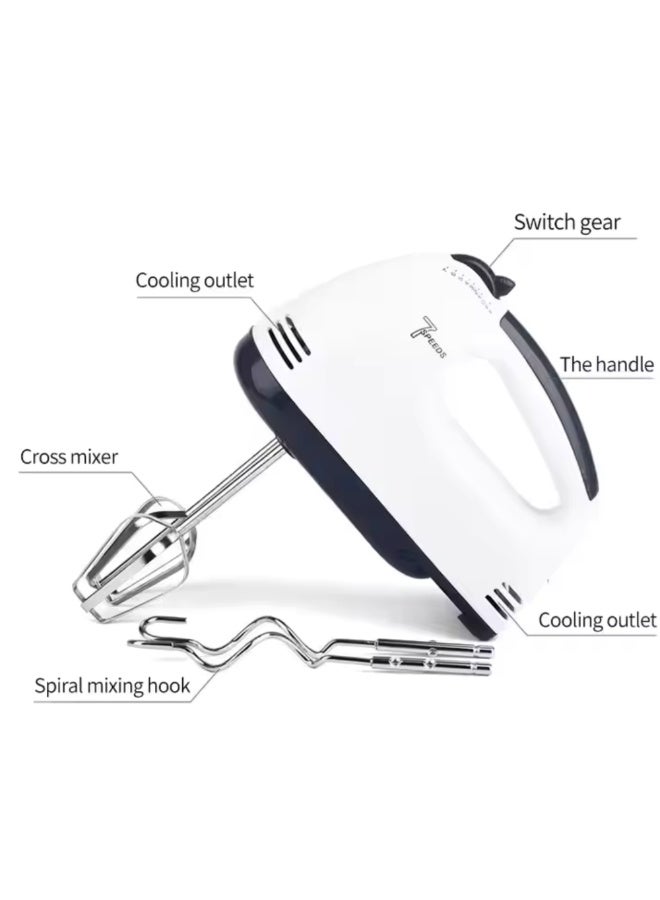 Fine Productions 260W Electric Hand Mixer, 7-Speed Lightweight Mixer with Turbo, 4 Stainless Steel Attachments Included Whisks and Dough Hooks Ideal for Cakes, Baking, Eggs & Mixing - Image 2