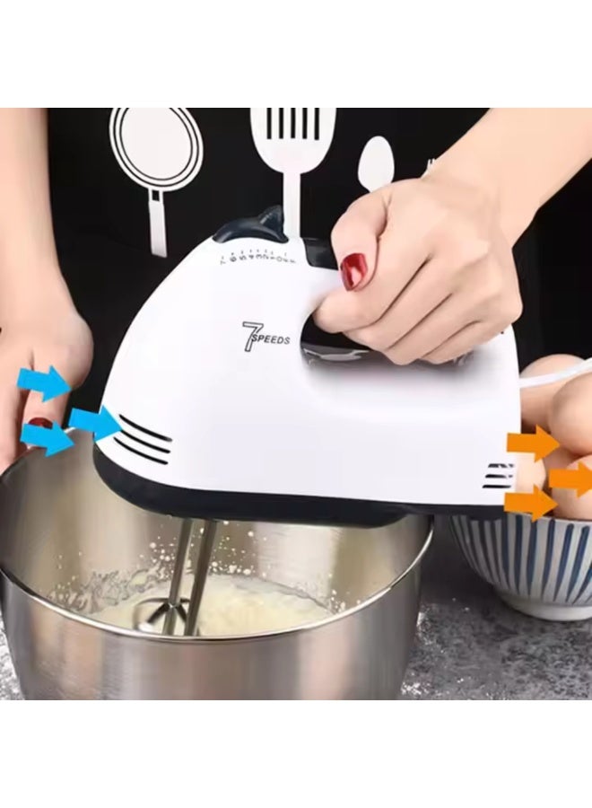 Fine Productions 260W Electric Hand Mixer, 7-Speed Lightweight Mixer with Turbo, 4 Stainless Steel Attachments Included Whisks and Dough Hooks Ideal for Cakes, Baking, Eggs & Mixing - Image 4