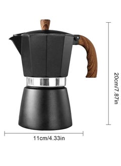 NAFO Stovetop Espresso Maker, Aluminum 6-cup Premium Espresso Moka Pot for Classic Espresso, Manual Italian Coffee Maker for Home and Camping, Easy to Operate and Quick Cleanup (Black)  - Image 4