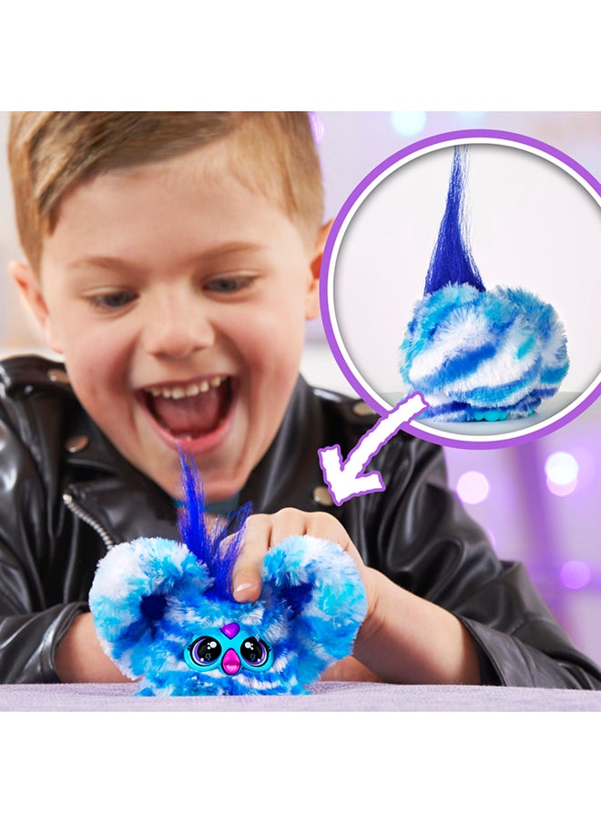 Furby - فوربي فوربلتس أوه-كو صديق صغير، 45+ أصوات، موسيقى روك وعبارات فربش، ألعاب محشوة إلكترونية للبنات والأولاد 6 سنوات فما فوق، أزرق وأبيض - Image 1