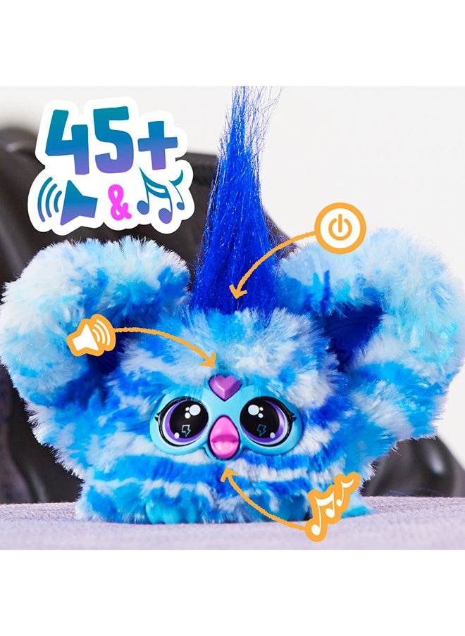 Furby - فوربي فوربلتس أوه-كو صديق صغير، 45+ أصوات، موسيقى روك وعبارات فربش، ألعاب محشوة إلكترونية للبنات والأولاد 6 سنوات فما فوق، أزرق وأبيض - Image 1