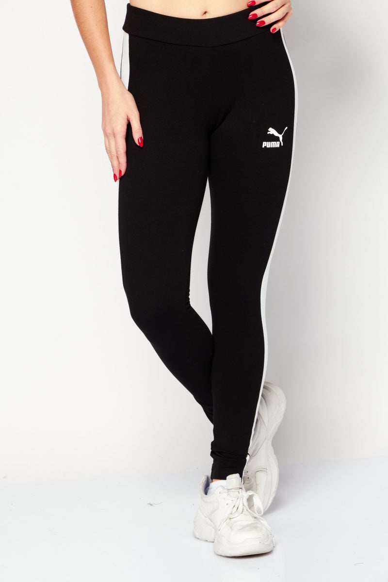 PUMA  leggings رياضية نسائية مناسبة للتدريب، أسود/أبيض - Image 1