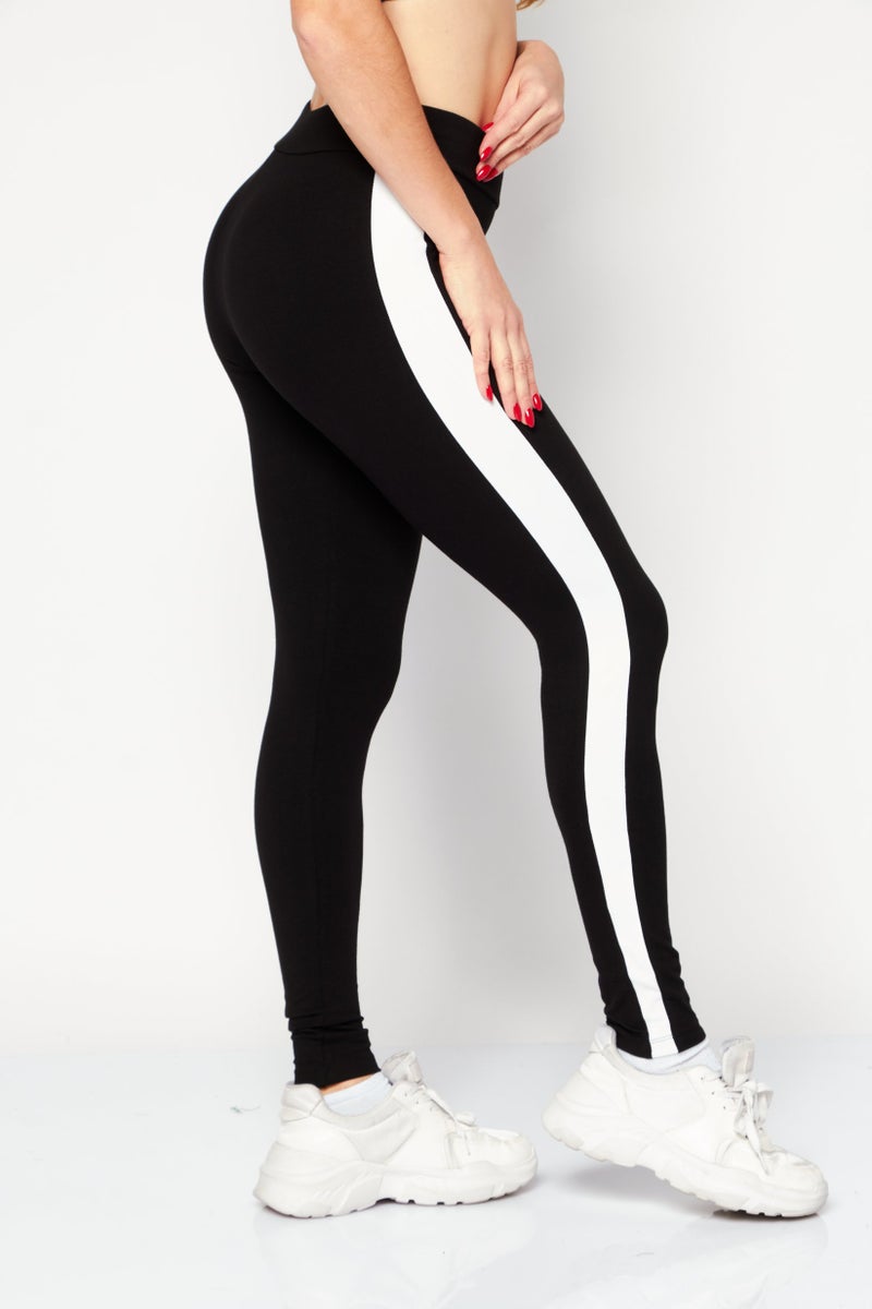 PUMA  leggings رياضية نسائية مناسبة للتدريب، أسود/أبيض - Image 4