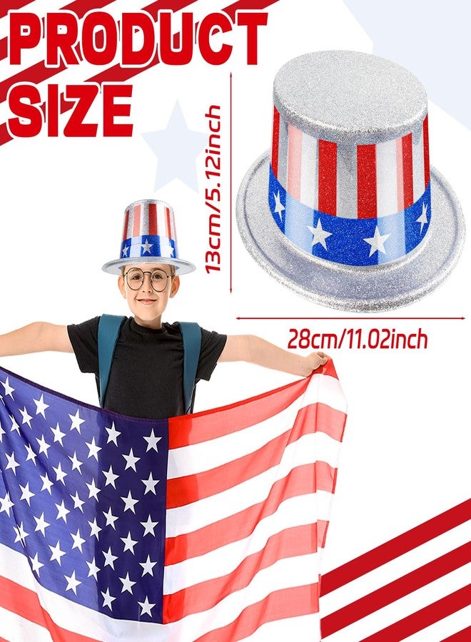 Demonwer 12 Pcs Independence Day Hat American Flag Top Hats Patriotic 4th of July Hats for Men Women Independence Memorial Day Party Costume Accessories - Image 2