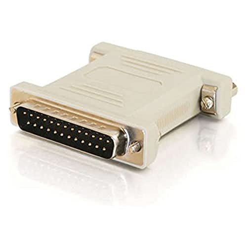 C2G Legrand Null Modem Adapter, DB25 Male to Female RS232 Serial Adapter, Beige 1.5 InchSerial Cable Adapter, 1 Count, C2G 02469 - Image 1