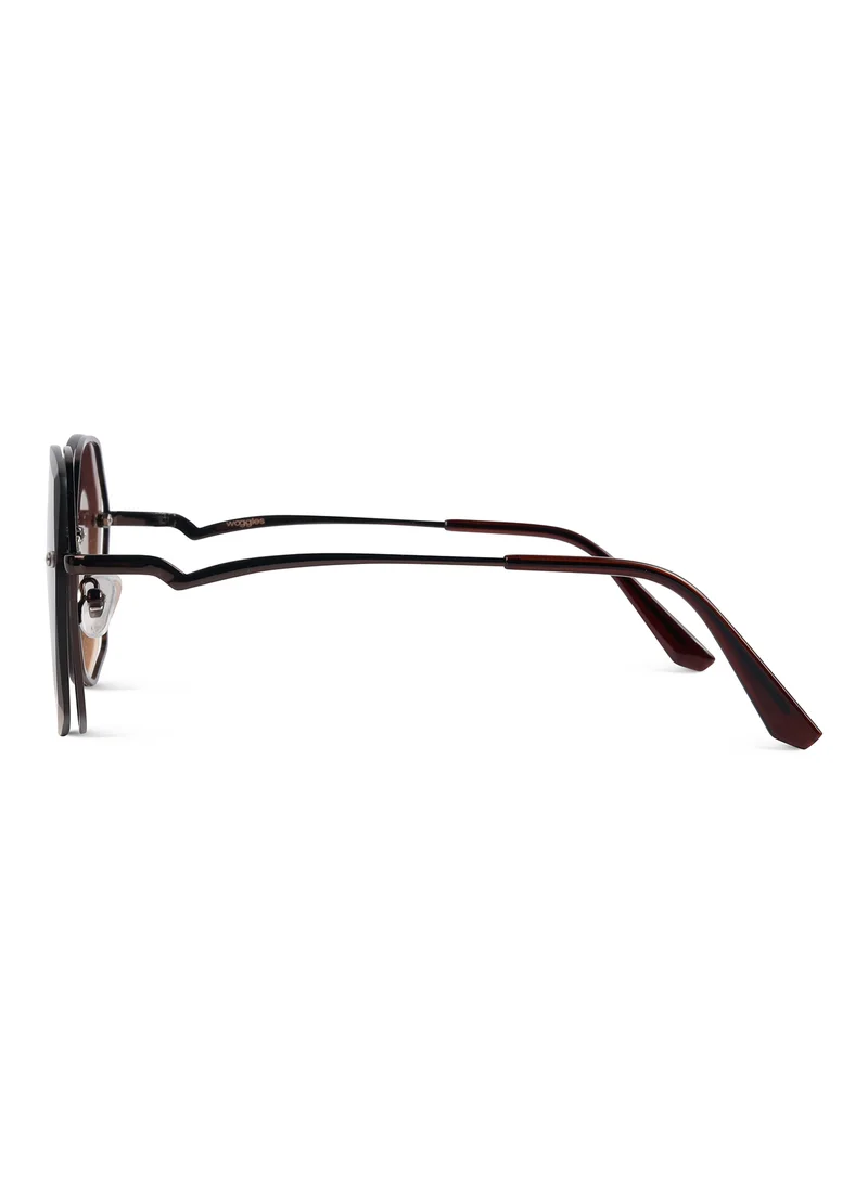 Woggles Latest & Stylish UV Protected Dusk Brown Oversized Rimless Sunglasses for Women