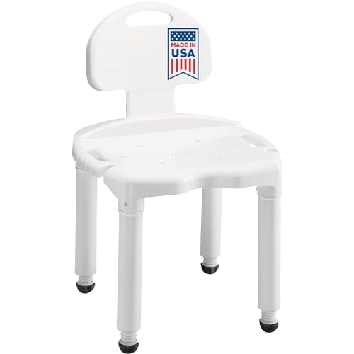 Carex Bath Seat And Shower Chair With Back For Seniors Bath Chair For Elderly Disabled Handicap and Injured Persons Supports Up To 400lbs Shower Seat For Inside Shower