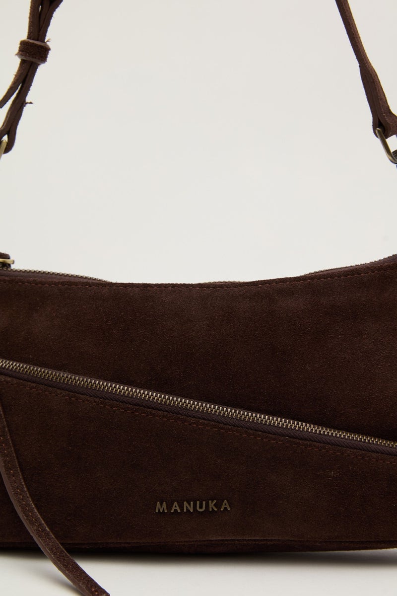 Manuka Mari Suede Baguette Bag Bitter Coffee  - Image 5