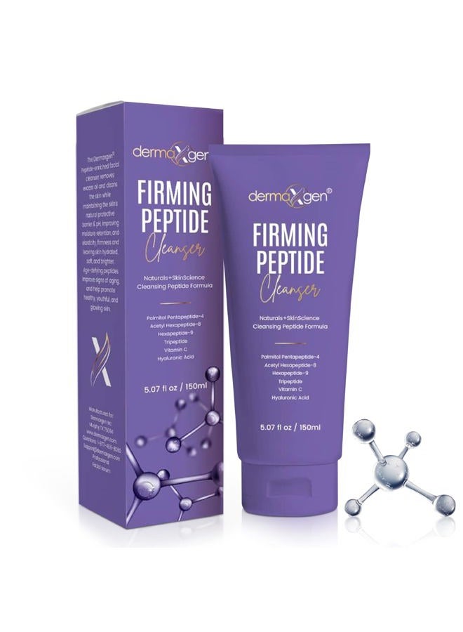 Dermaxgen Firming Peptide Cleanser – 5fl oz Multi-Peptide Facial Cleanser with Vitamin C and Hyaluronic Acid – Anti-Aging Gentle Cleanser for Face – Hydrating Face Cleanser for All Skin Types - Image 1