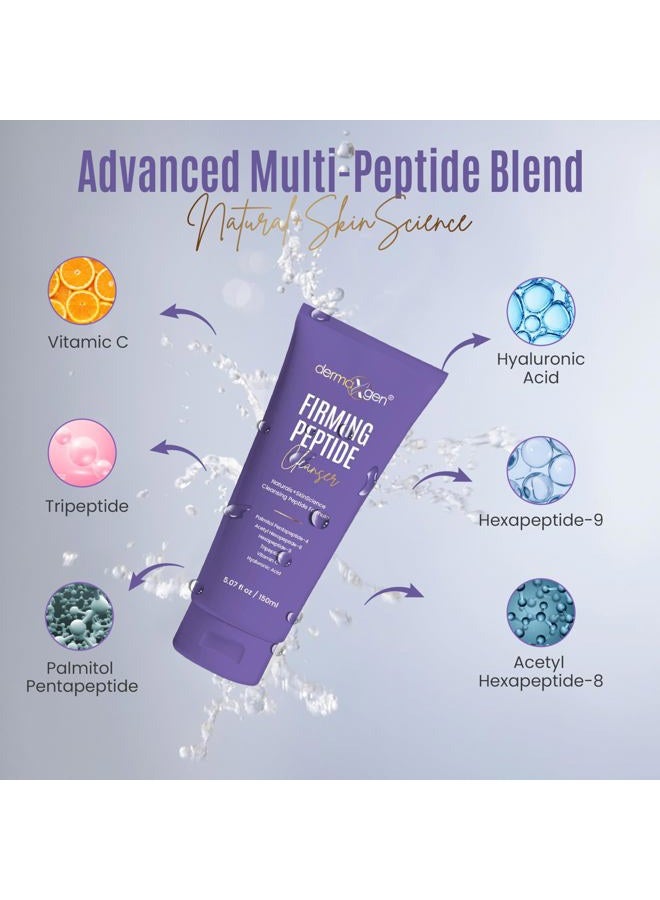Dermaxgen Firming Peptide Cleanser – 5fl oz Multi-Peptide Facial Cleanser with Vitamin C and Hyaluronic Acid – Anti-Aging Gentle Cleanser for Face – Hydrating Face Cleanser for All Skin Types - Image 5