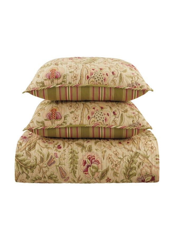 WAVERLY Imperial Dress Soft All Season Reversible 3 Piece Quilt Bedspread Set, Twin, Antique - Image 4