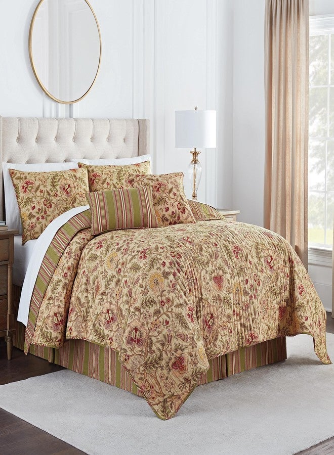 WAVERLY Imperial Dress Soft All Season Reversible 3 Piece Quilt Bedspread Set, Twin, Antique - Image 1