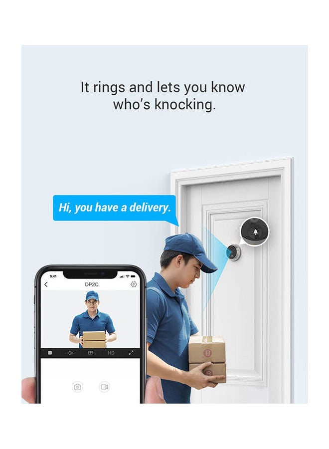 EZVIZ DP2C 1080p Video Door Viewer Peephole Camera, 4.3" Color Screen Display, Built in mic, Rechargable Battery, 2 Way Audio, PIR Motion Detection, Metal Housing, Cloud/SD, Silver | A0-6E2WPFBS - Image 3