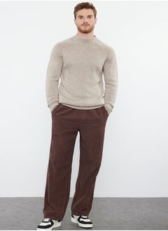 trendyol Stone Slim Half Turtleneck Raglan Sleeve Plain Basic Knitwear Sweater TMNAW25KZ00002  - Image 2